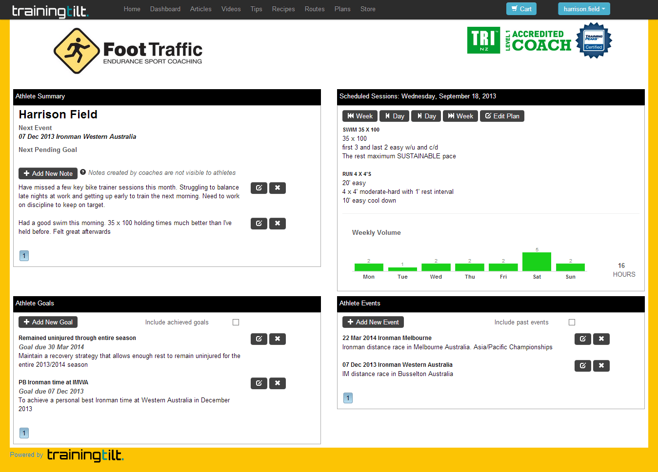 Training Dashboard